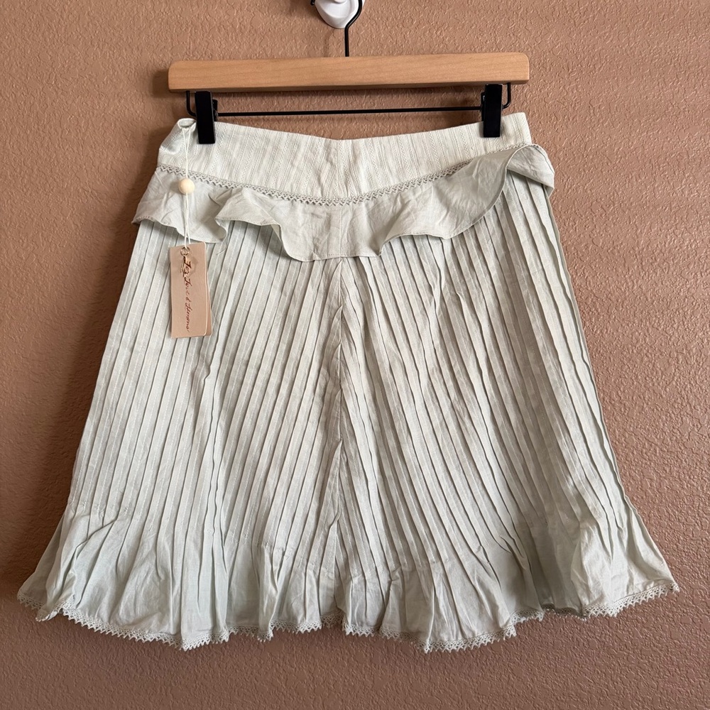 For Love And Lemons Light Green Mint Pleated Skirt Size Medium